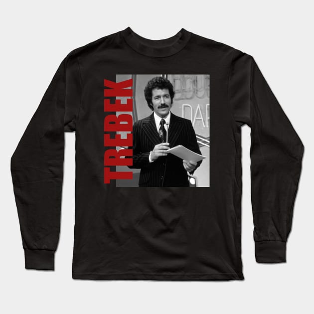 Alex Trebek - Retro Aesthetic Fan Art Long Sleeve T-Shirt by JULIAN AKBAR PROJECT